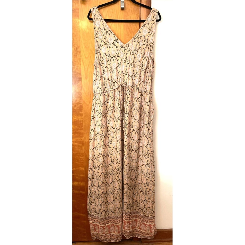Lucky Brand Sleeveless Maxi Dress Women’s XL Pockets Lined Festival Boho Hippie